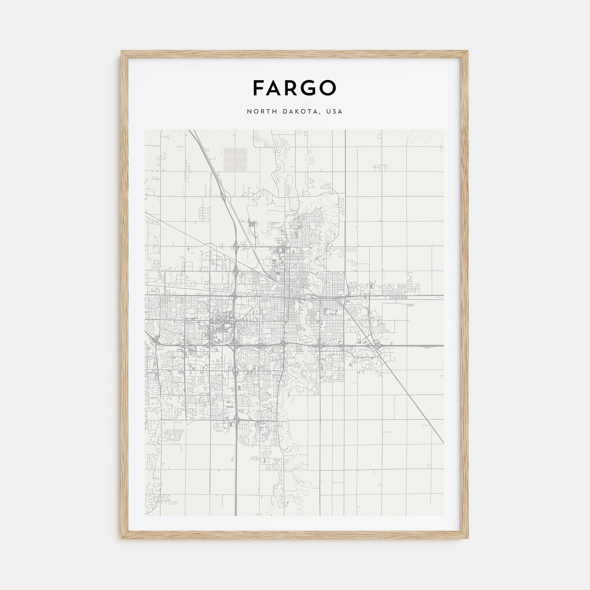 Fargo Map Portrait Poster