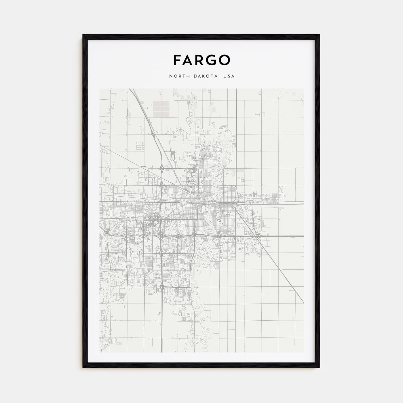 Fargo Map Portrait Poster