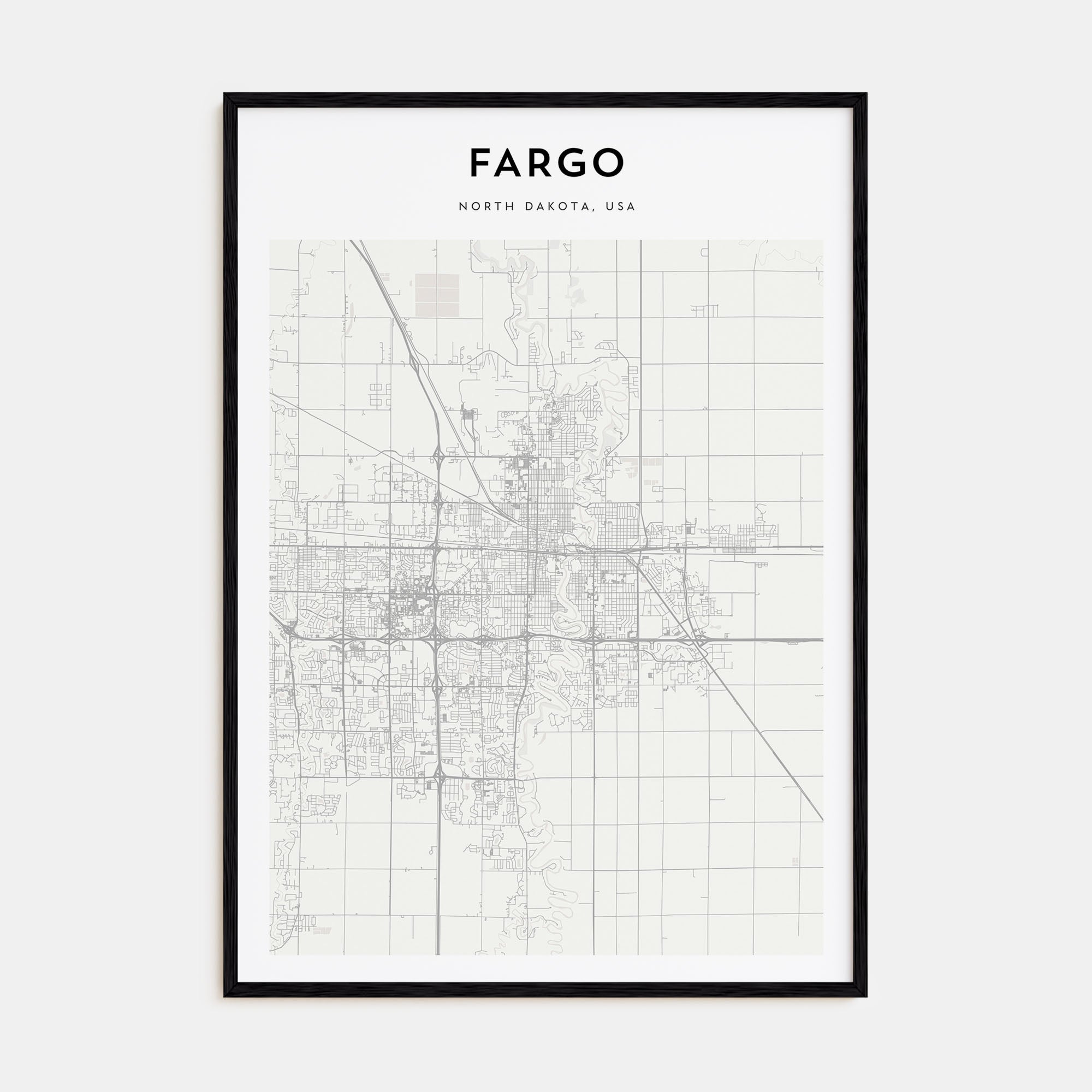 Fargo Map Portrait Poster