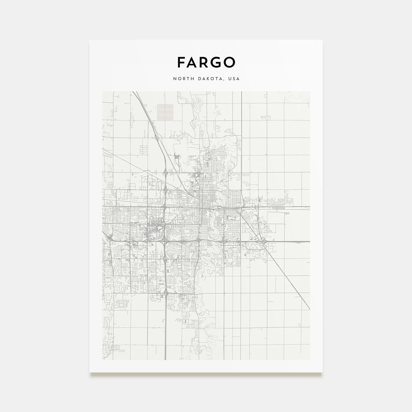 Fargo Map Portrait Poster