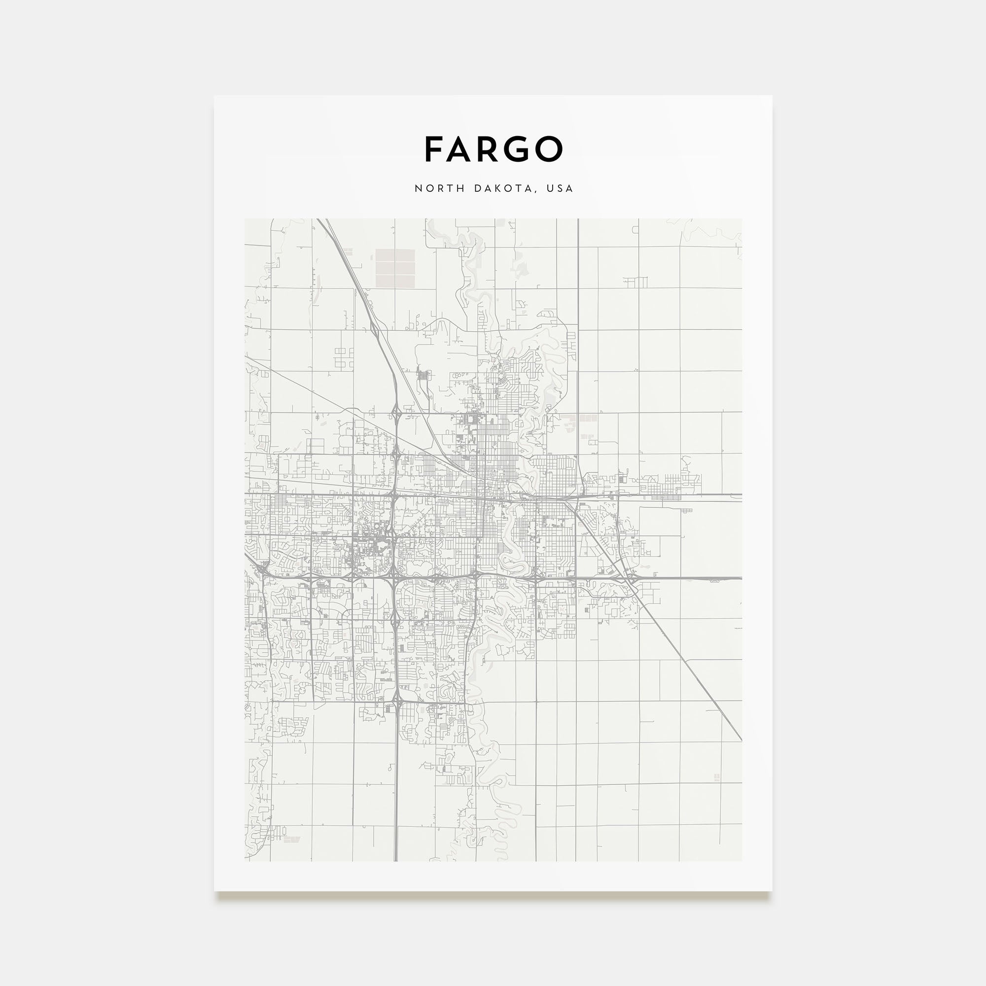 Fargo Map Portrait Poster