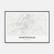 Fayetteville, Arkansas Map Landscape Poster