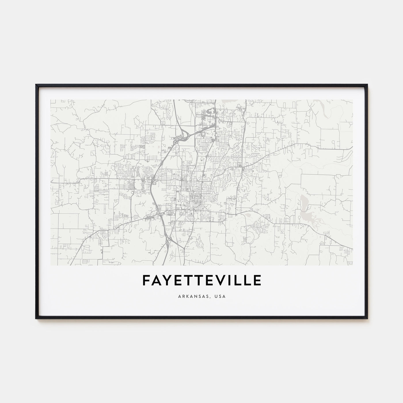 Fayetteville, Arkansas Map Landscape Poster