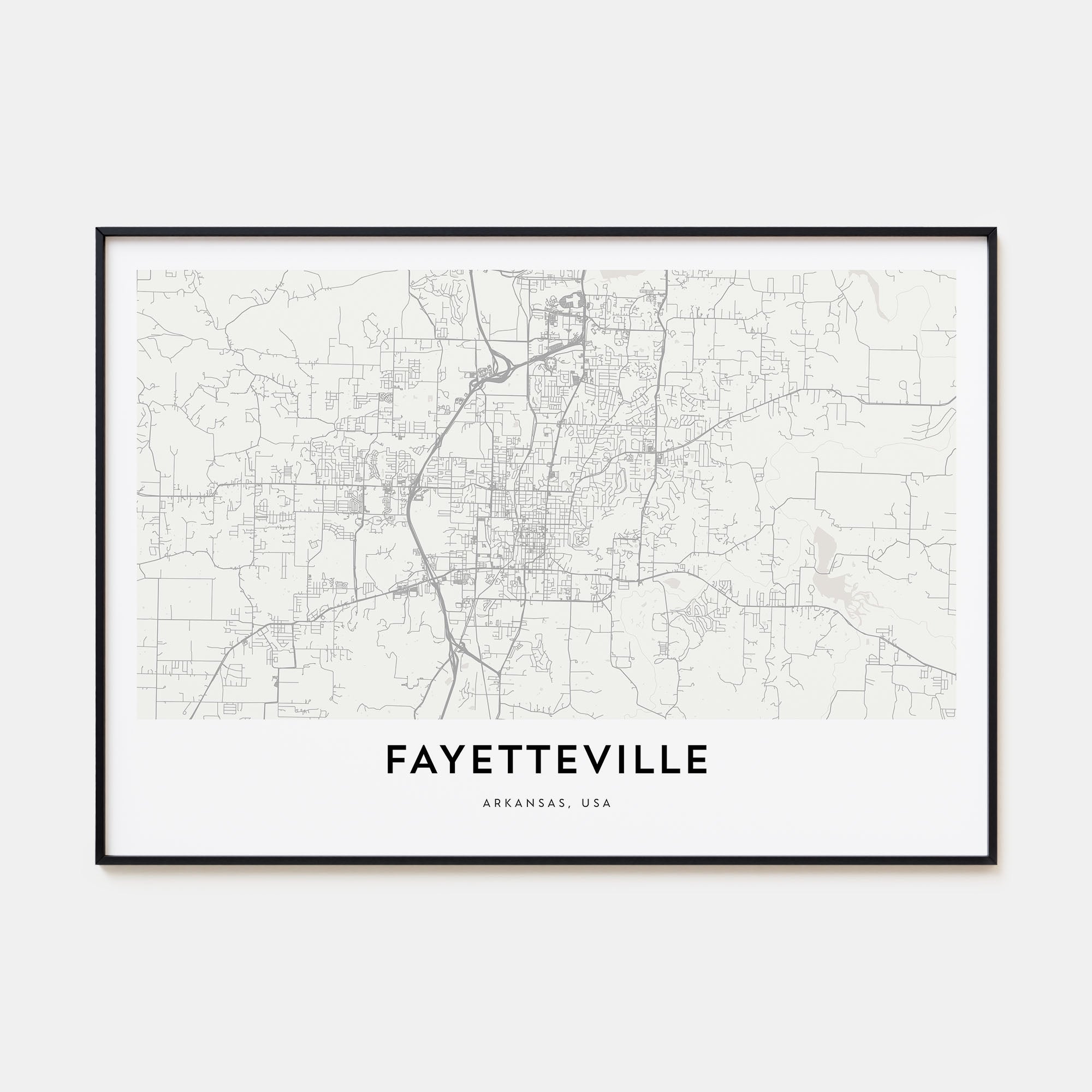 Fayetteville, Arkansas Map Landscape Poster