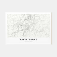 Fayetteville, Arkansas Map Landscape Poster