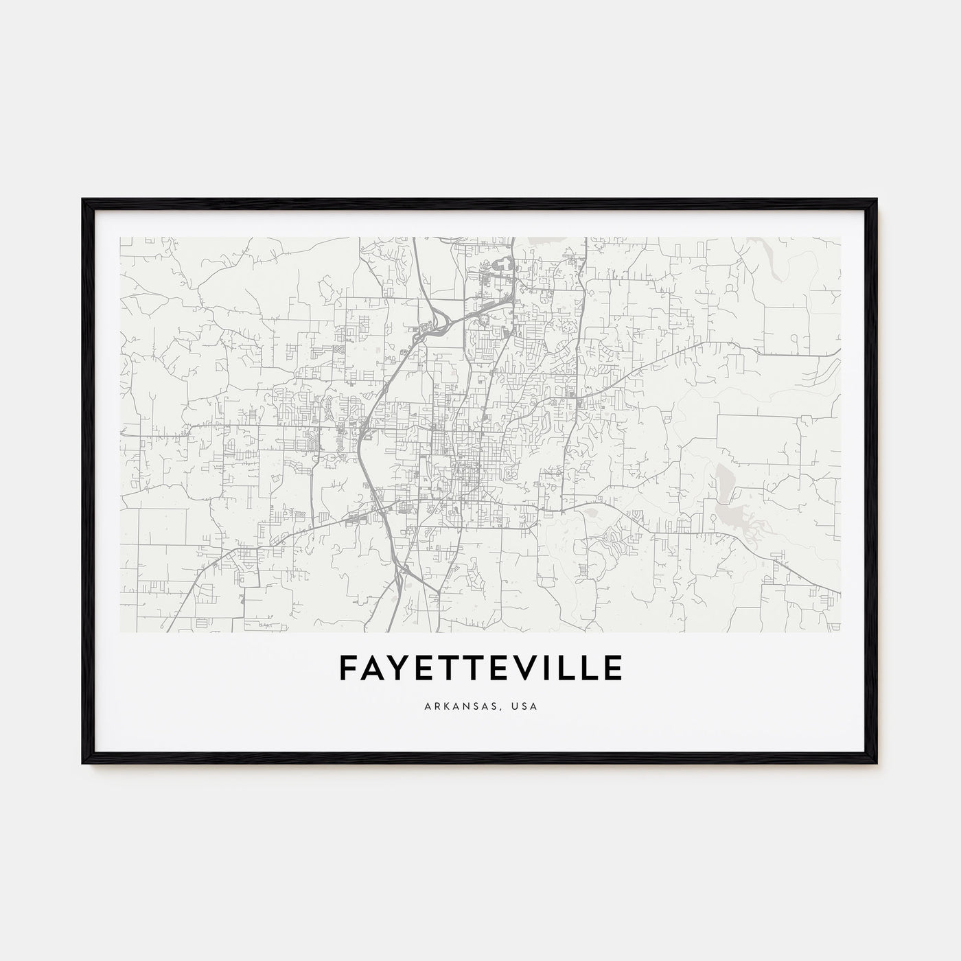 Fayetteville, Arkansas Map Landscape Poster