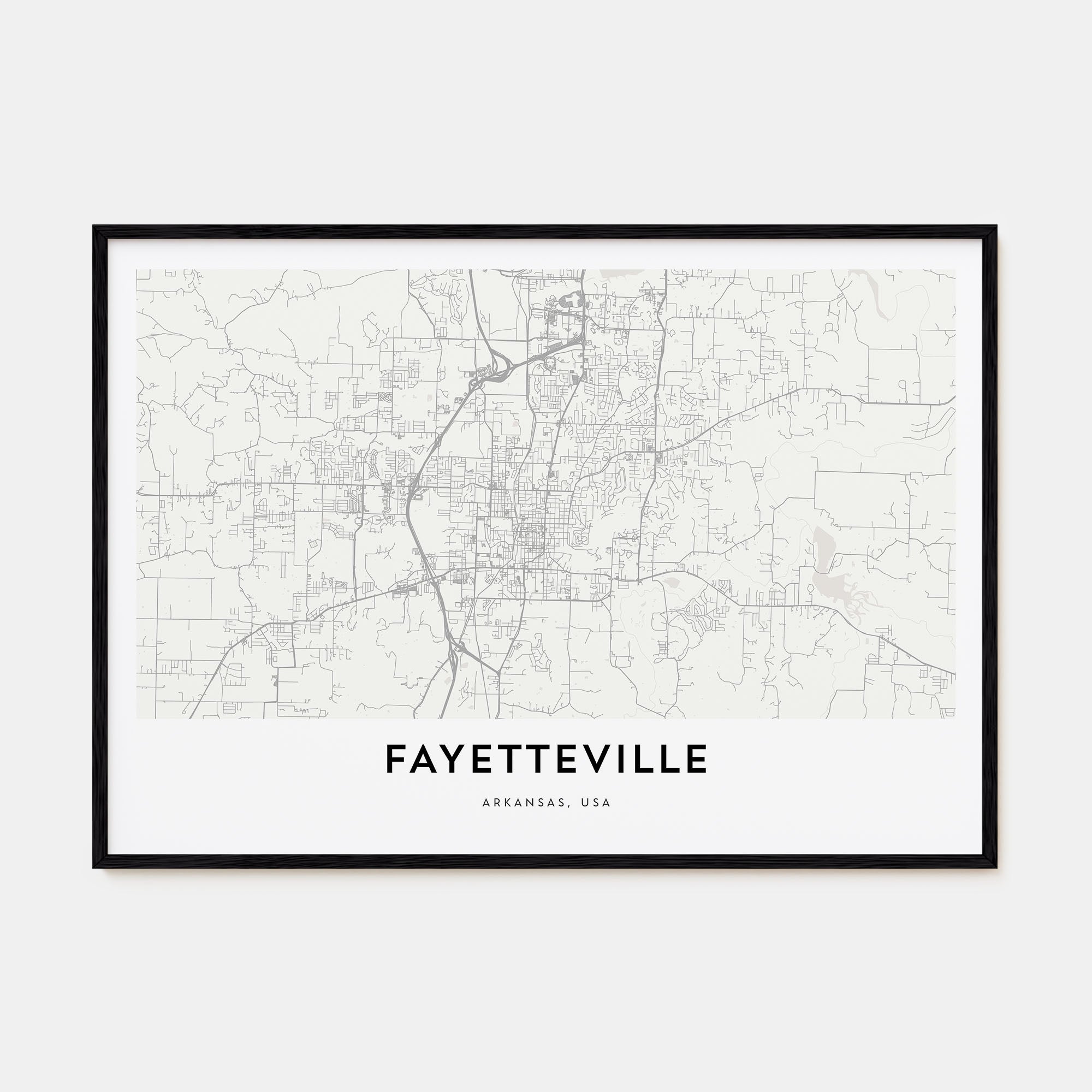Fayetteville, Arkansas Map Landscape Poster