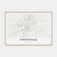 Fayetteville, Arkansas Map Landscape Poster