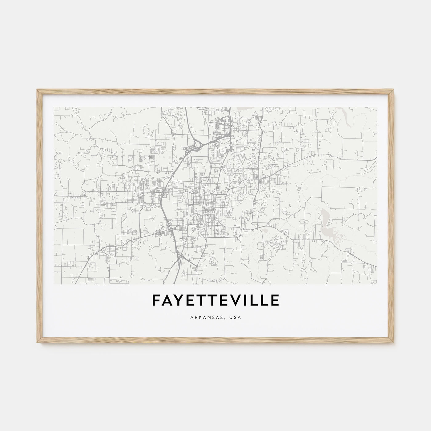 Fayetteville, Arkansas Map Landscape Poster