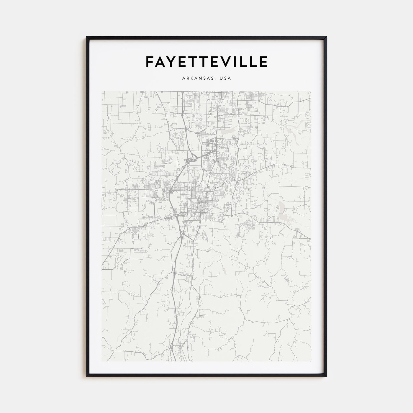 Fayetteville, Arkansas Map Portrait Poster