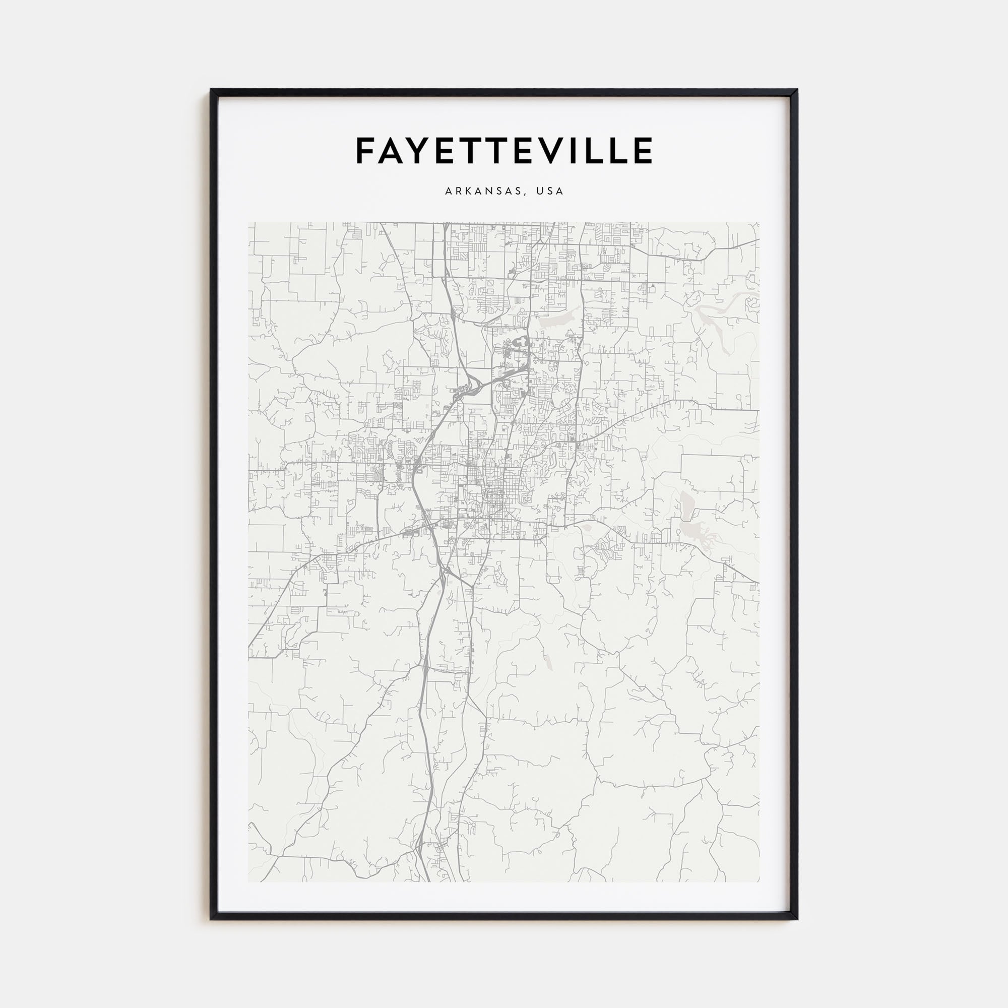 Fayetteville, Arkansas Map Portrait Poster