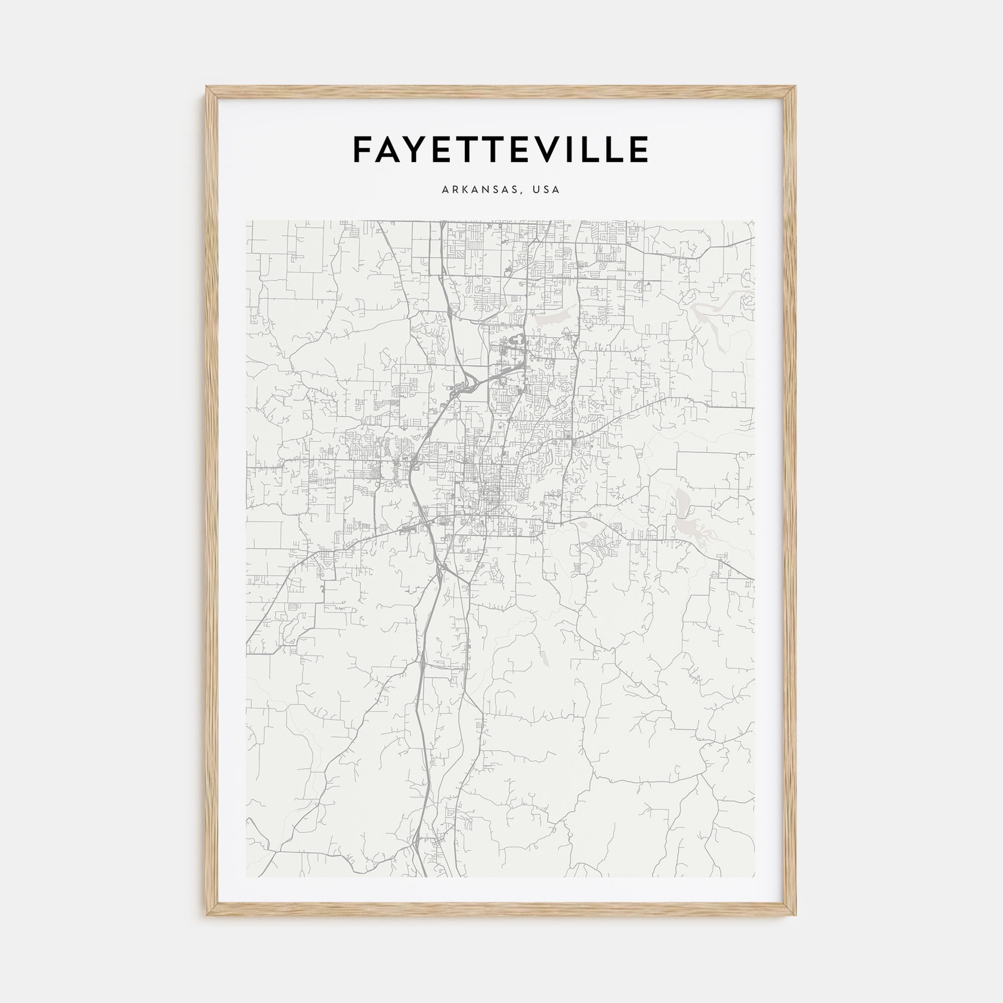 Fayetteville, Arkansas Map Portrait Poster