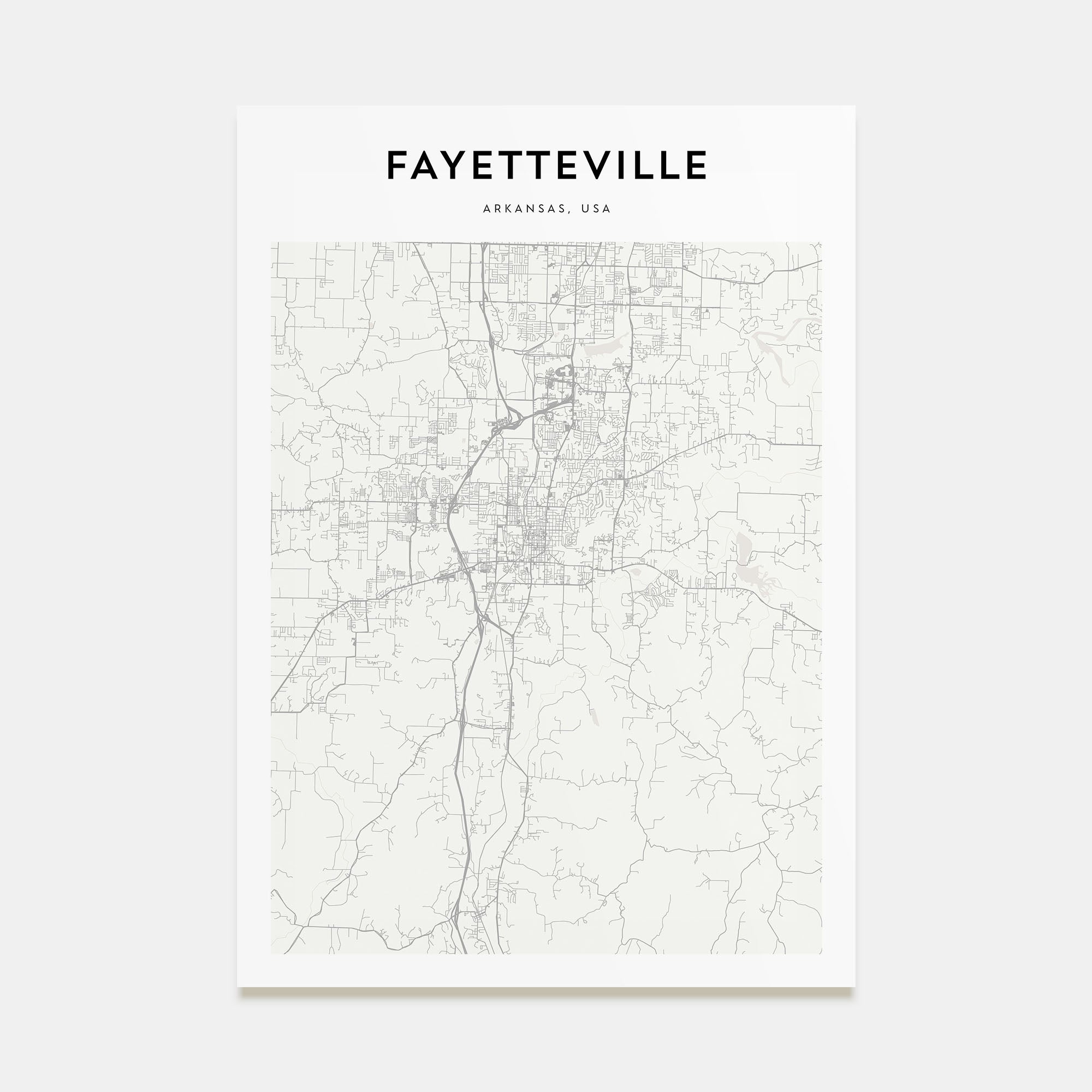 Fayetteville, Arkansas Map Portrait Poster