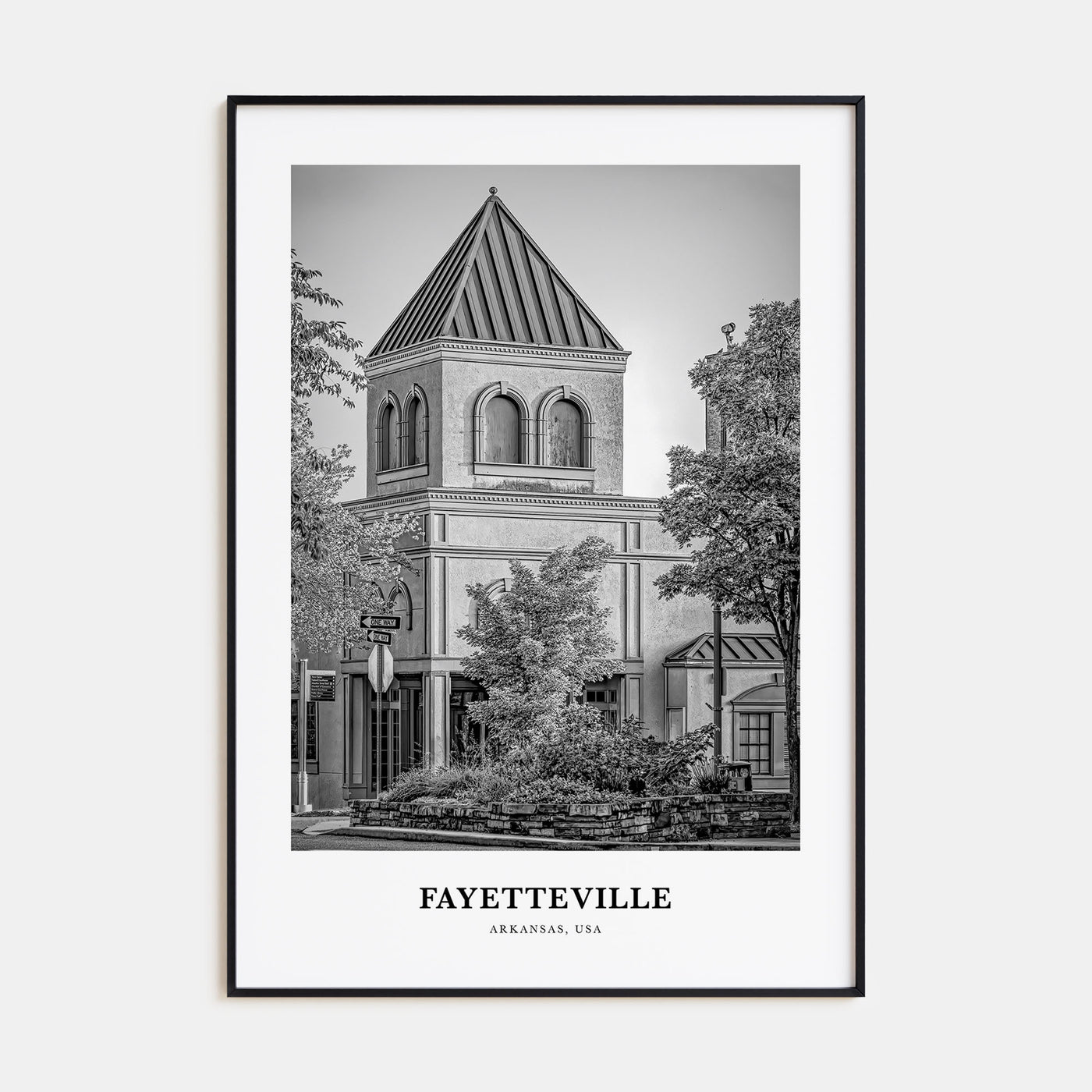 Fayetteville, Arkansas Portrait B&W Poster