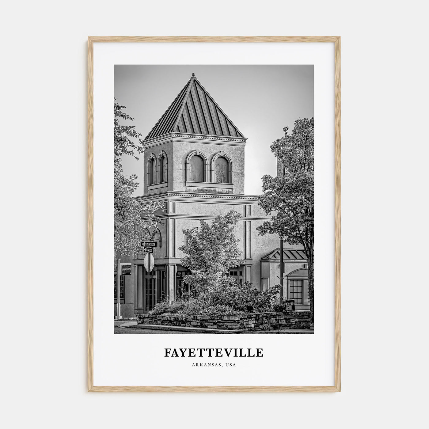 Fayetteville, Arkansas Portrait B&W Poster