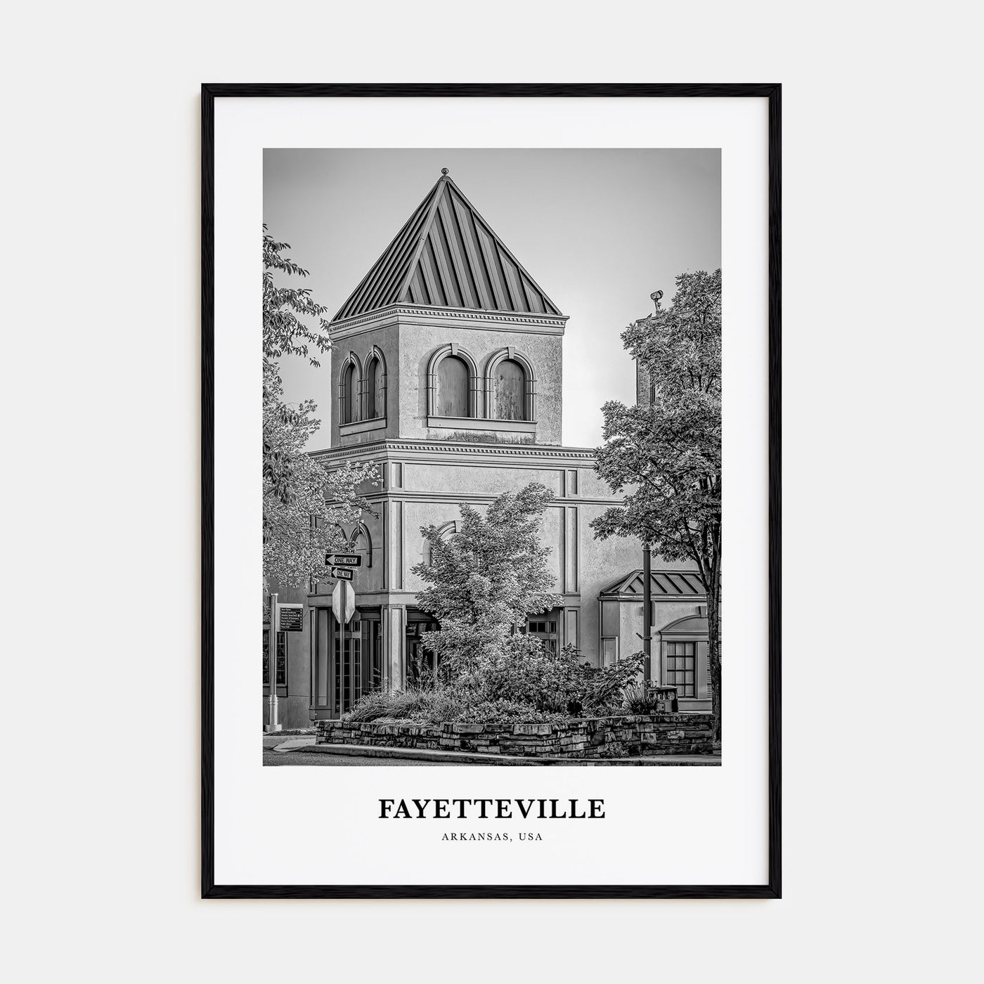 Fayetteville, Arkansas Portrait B&W Poster