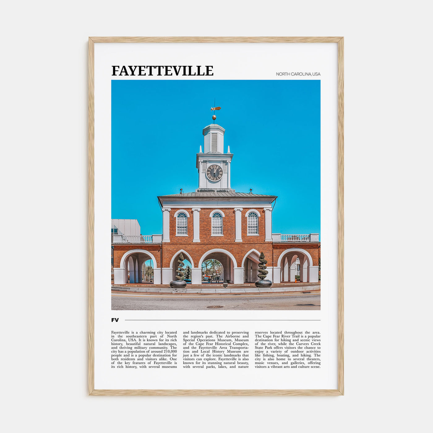 Fayetteville, North Carolina Travel Color Poster