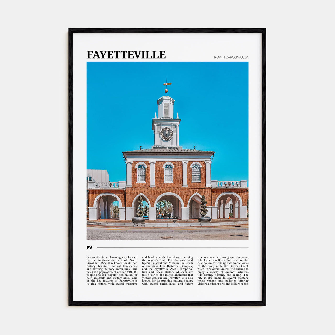 Fayetteville, North Carolina Travel Color Poster