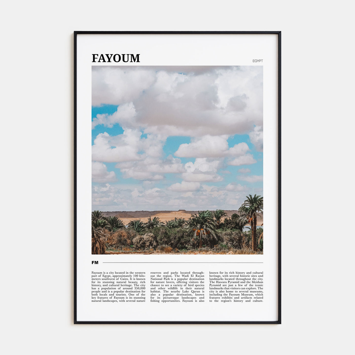 Fayoum Travel Color Poster