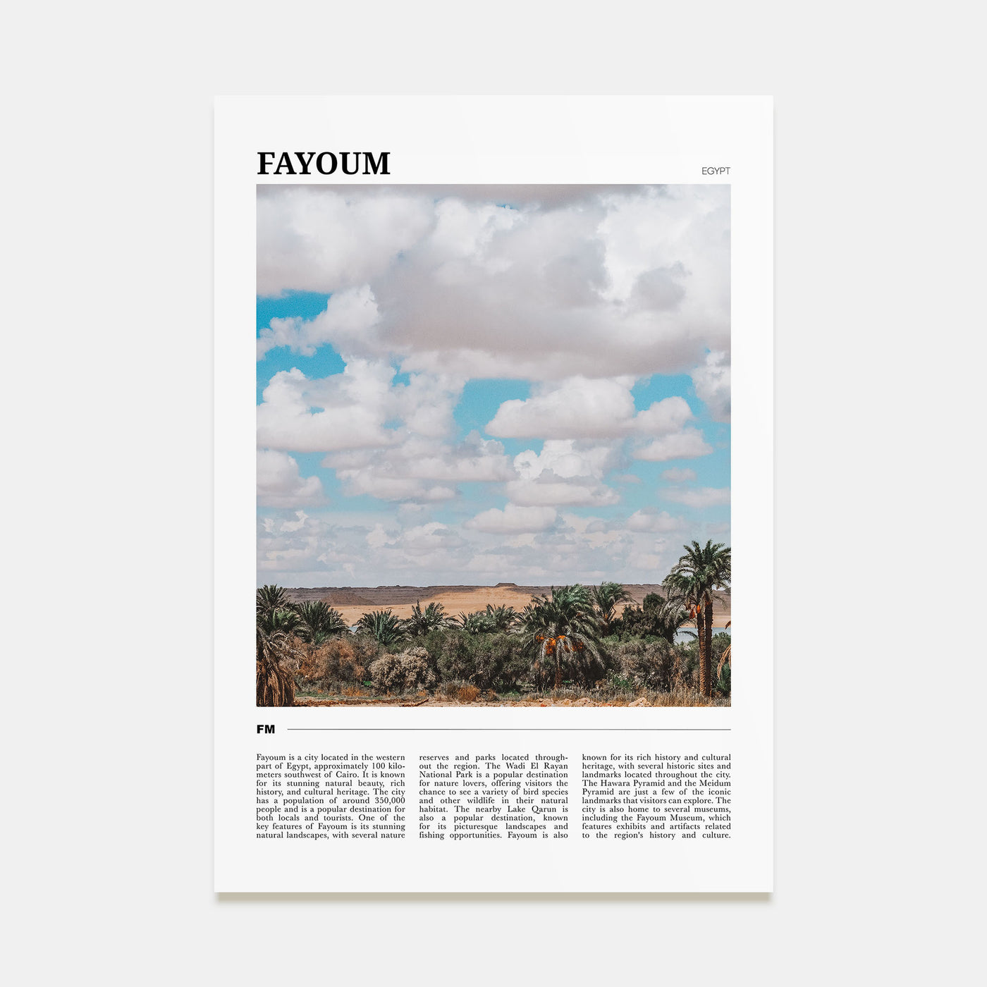 Fayoum Travel Color Poster