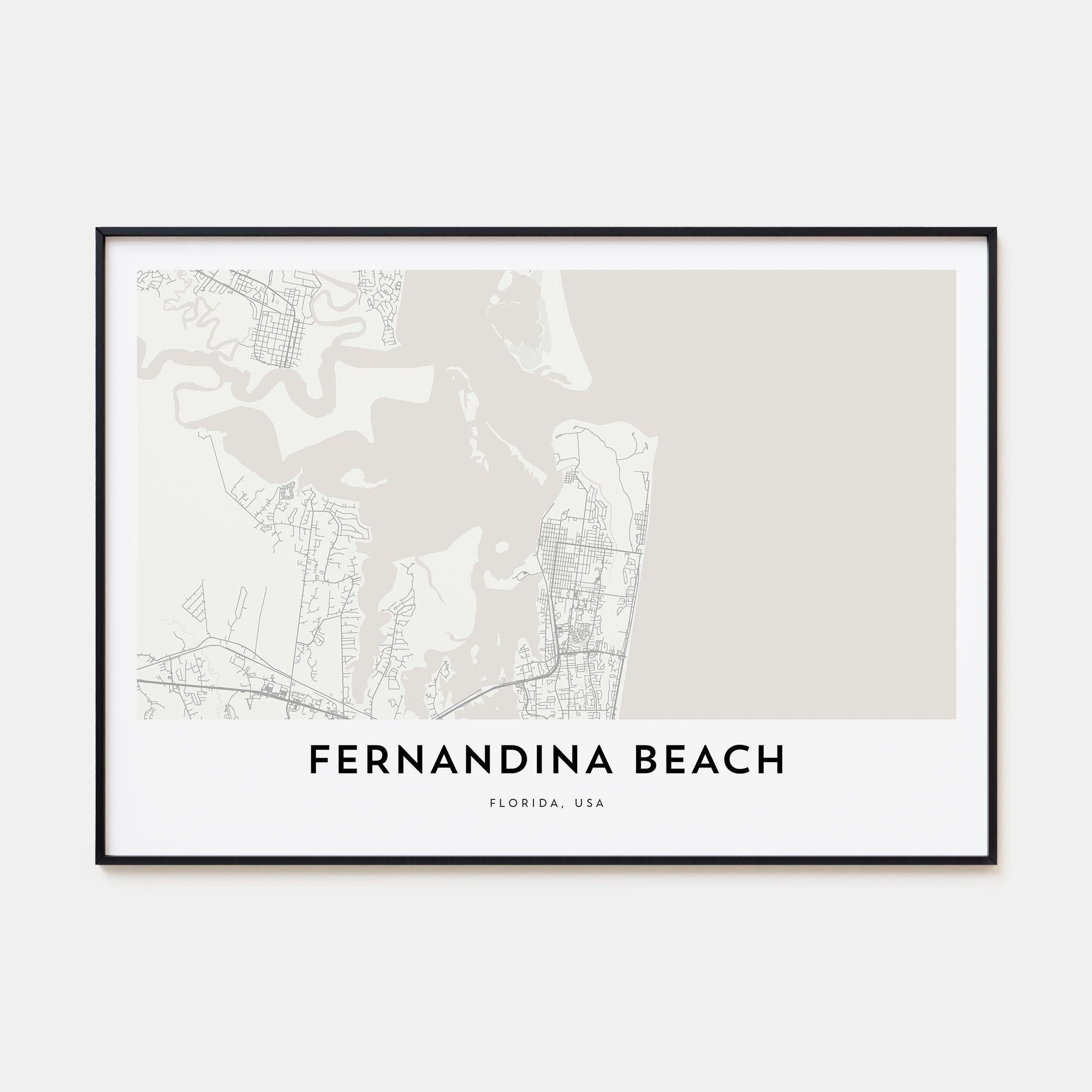 Fernandina Beach Map Landscape Poster