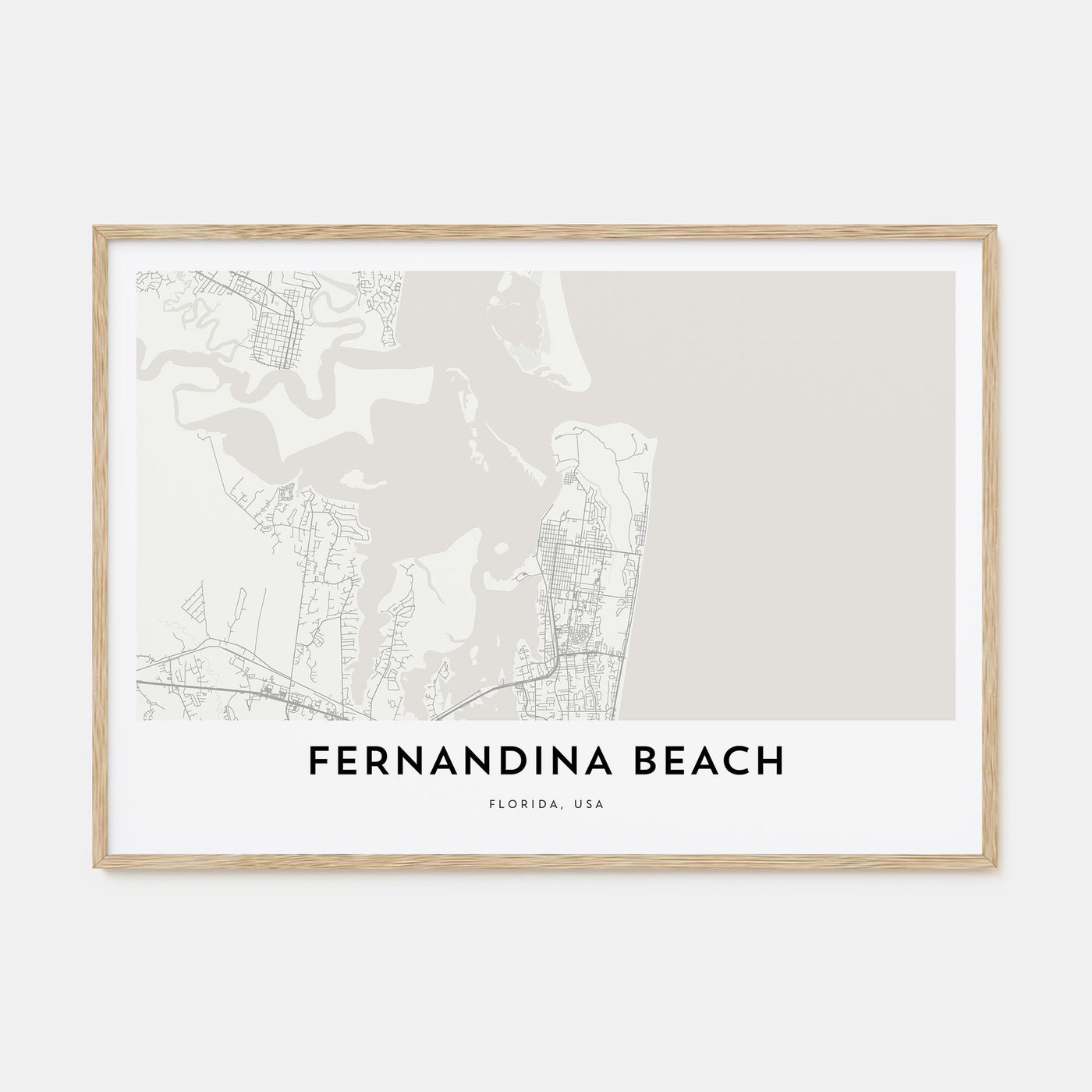 Fernandina Beach Map Landscape Poster