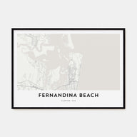 Fernandina Beach Map Landscape Poster