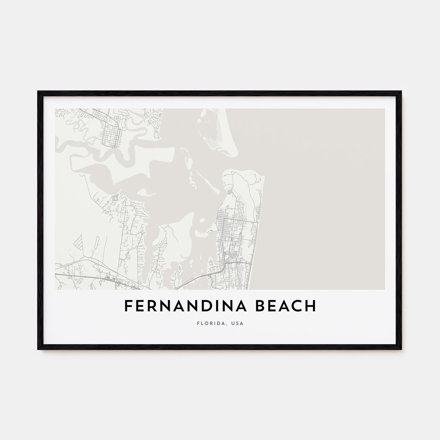 Fernandina Beach Map Landscape Poster