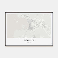 Fethiye Map Landscape Poster