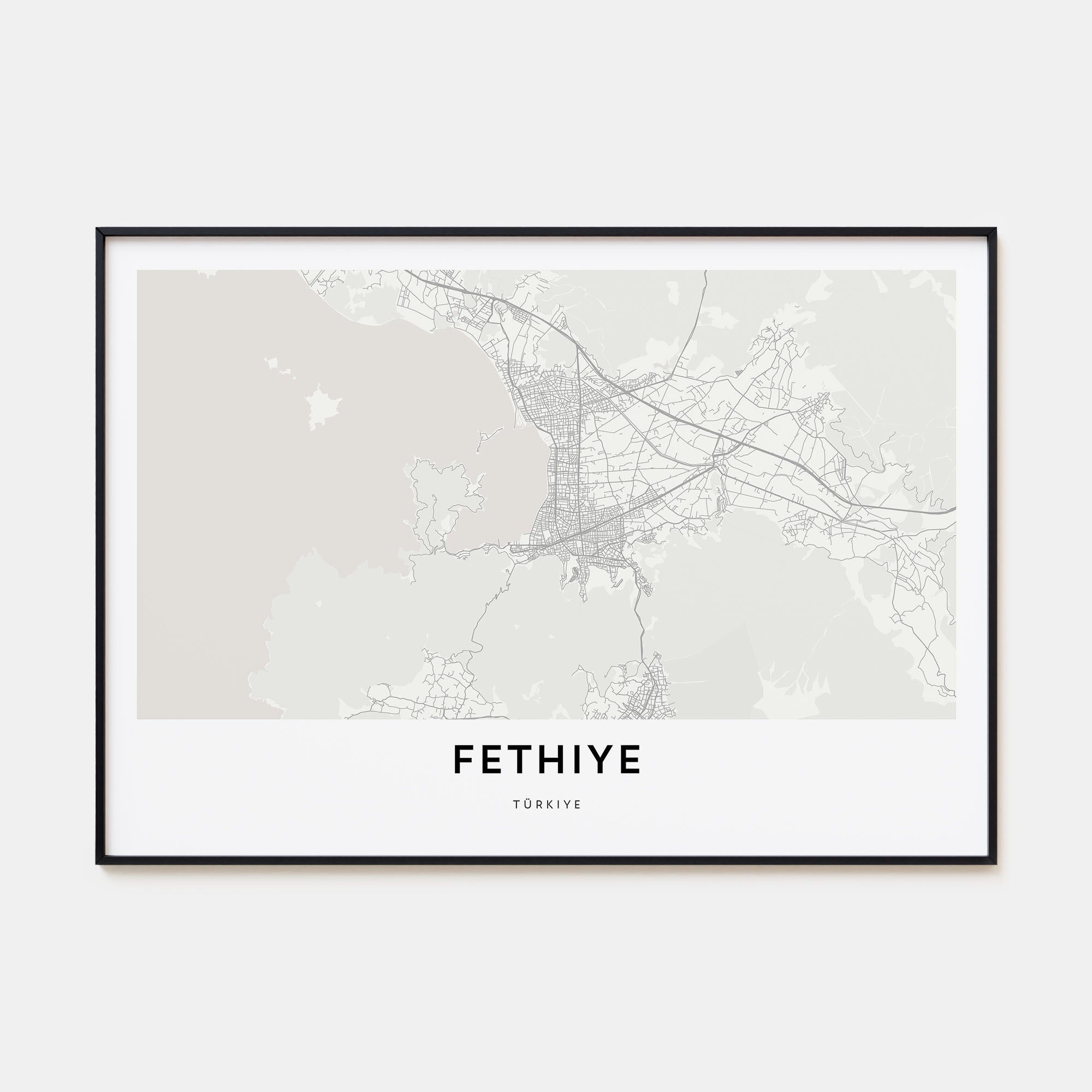 Fethiye Map Landscape Poster