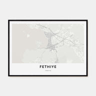 Fethiye Map Landscape Poster