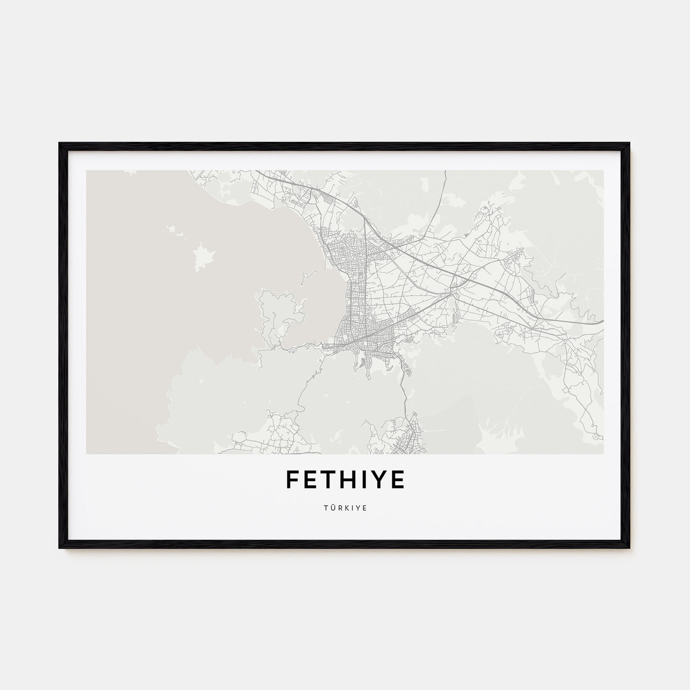 Fethiye Map Landscape Poster