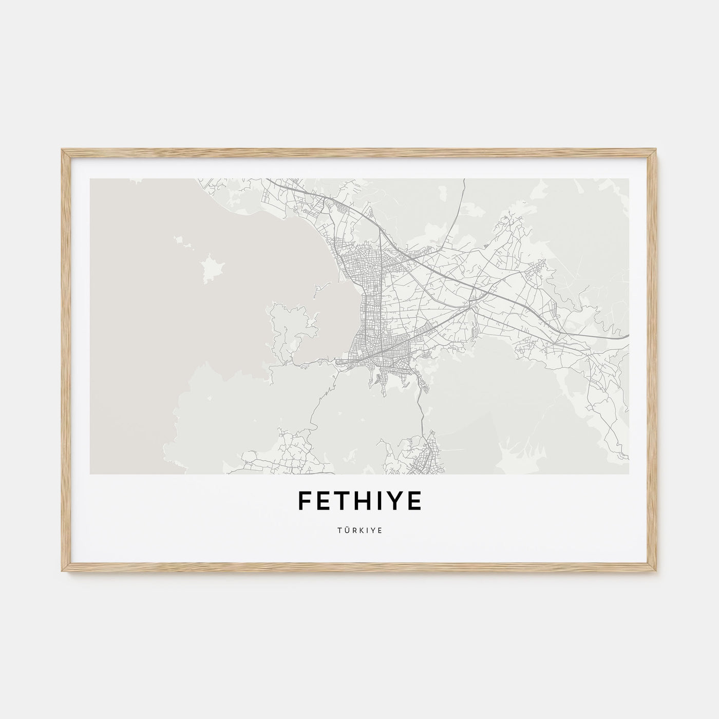 Fethiye Map Landscape Poster