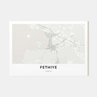Fethiye Map Landscape Poster