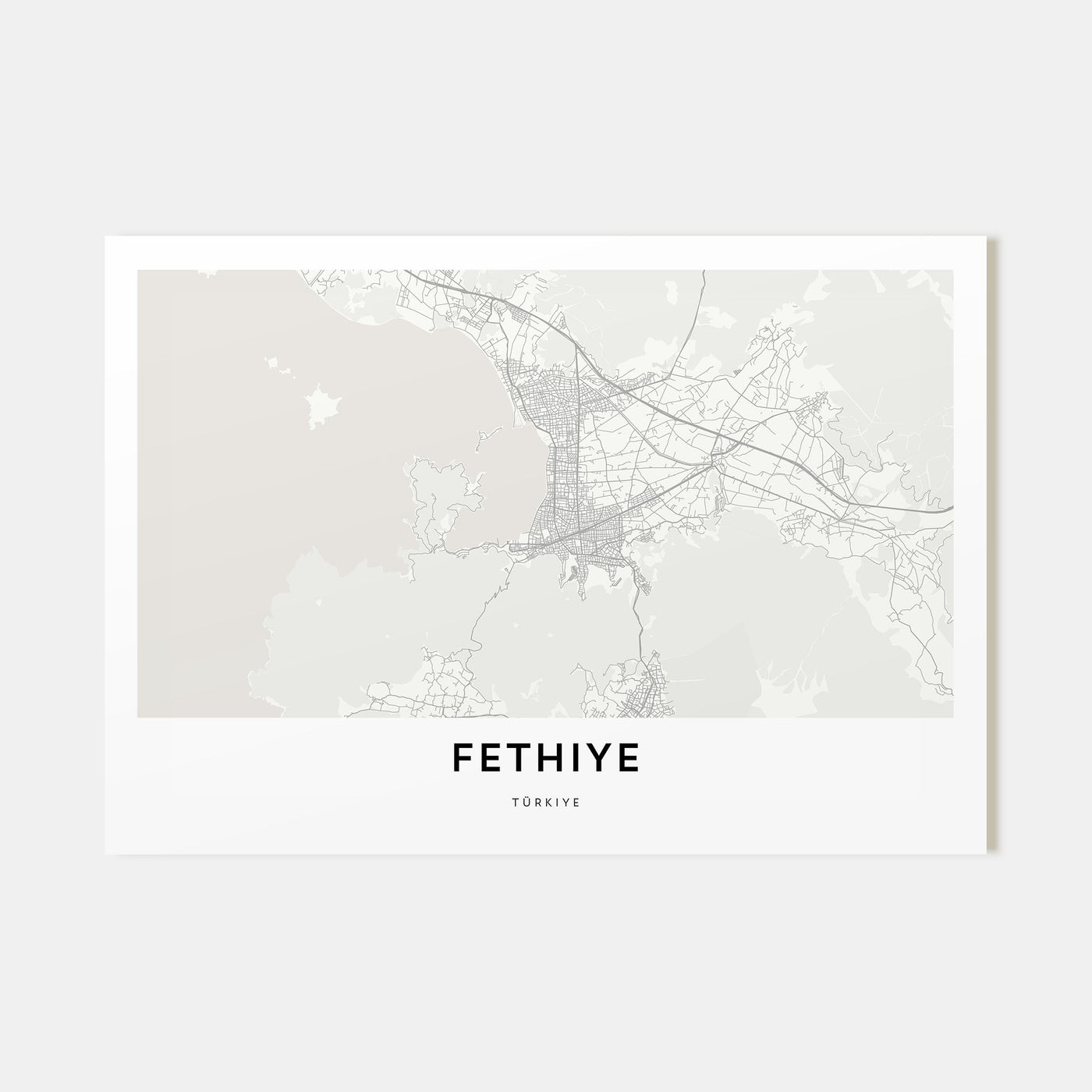 Fethiye Map Landscape Poster