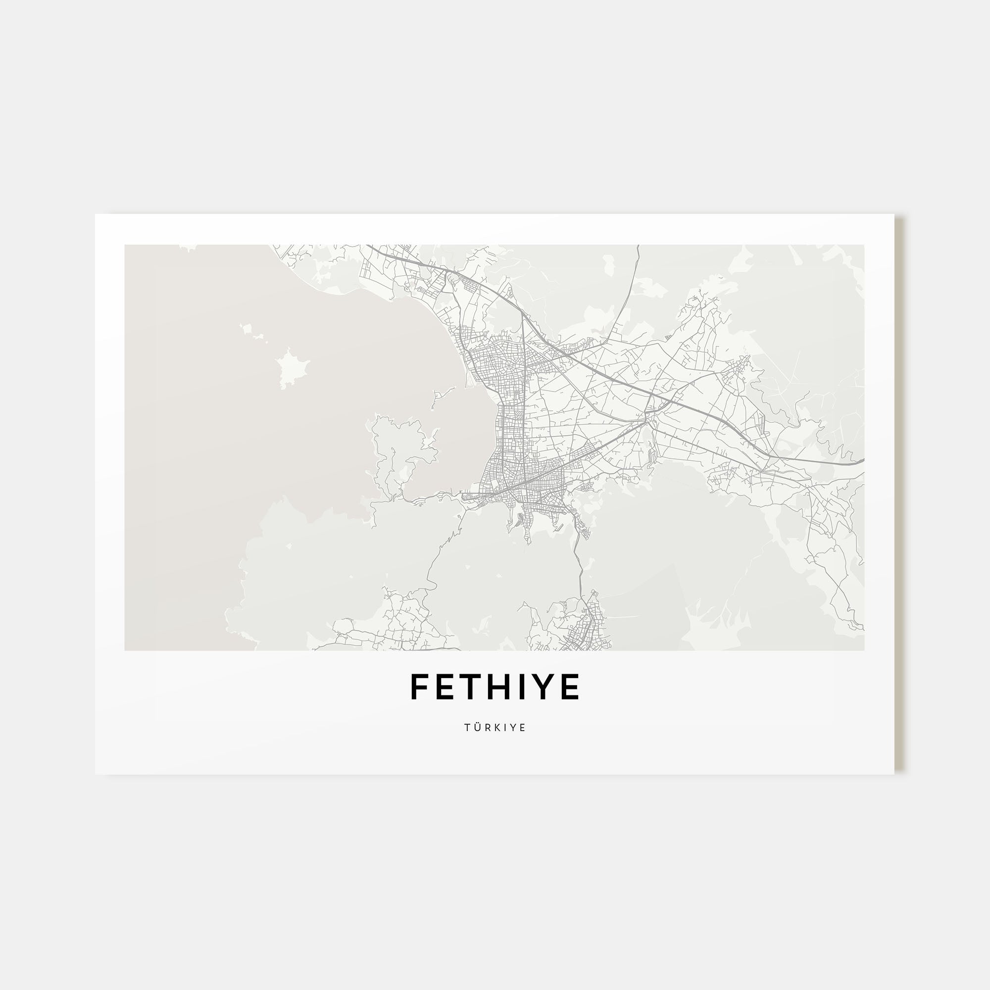 Fethiye Map Landscape Poster