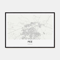 Fez Map Landscape Poster