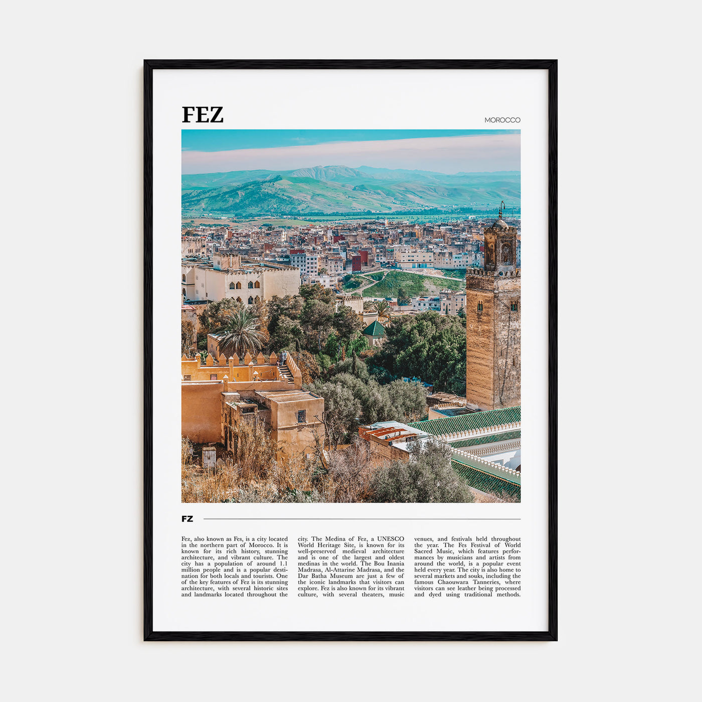 Fez Travel Color Poster