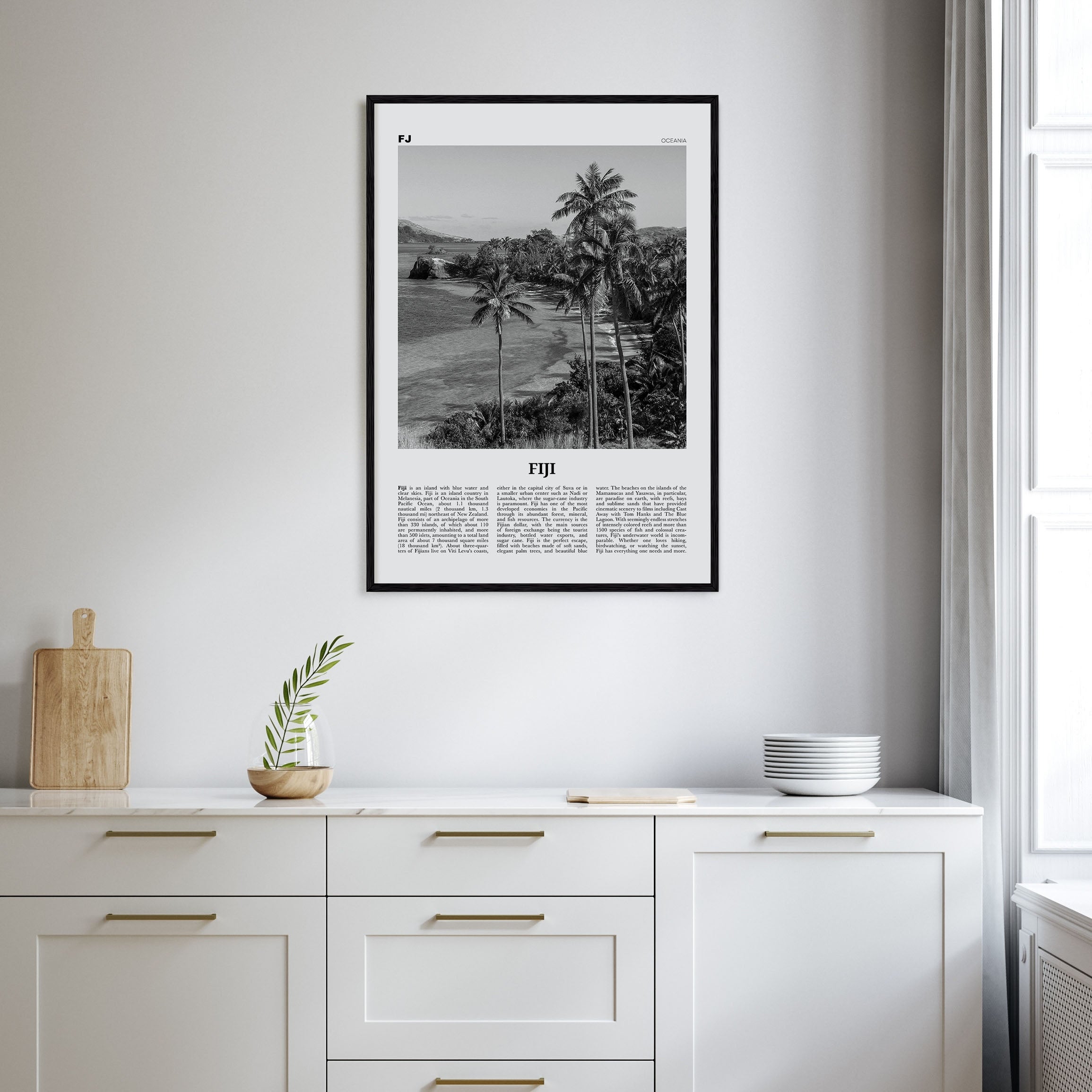 Fiji Travel B&W No 1 Poster
