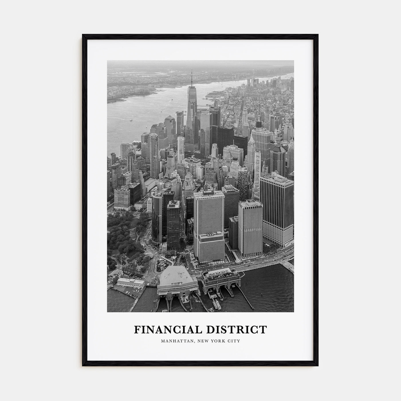 Financial District, New York City Portrait B&W Poster