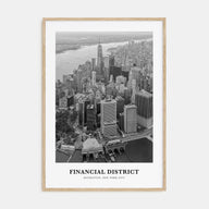 Financial District, New York City Portrait B&W Poster