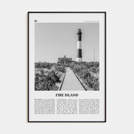 Fire Island Travel B&W Poster