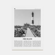 Fire Island Travel B&W Poster