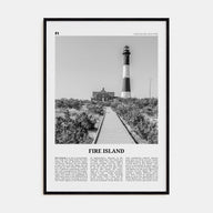 Fire Island Travel B&W Poster