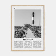 Fire Island Travel B&W Poster