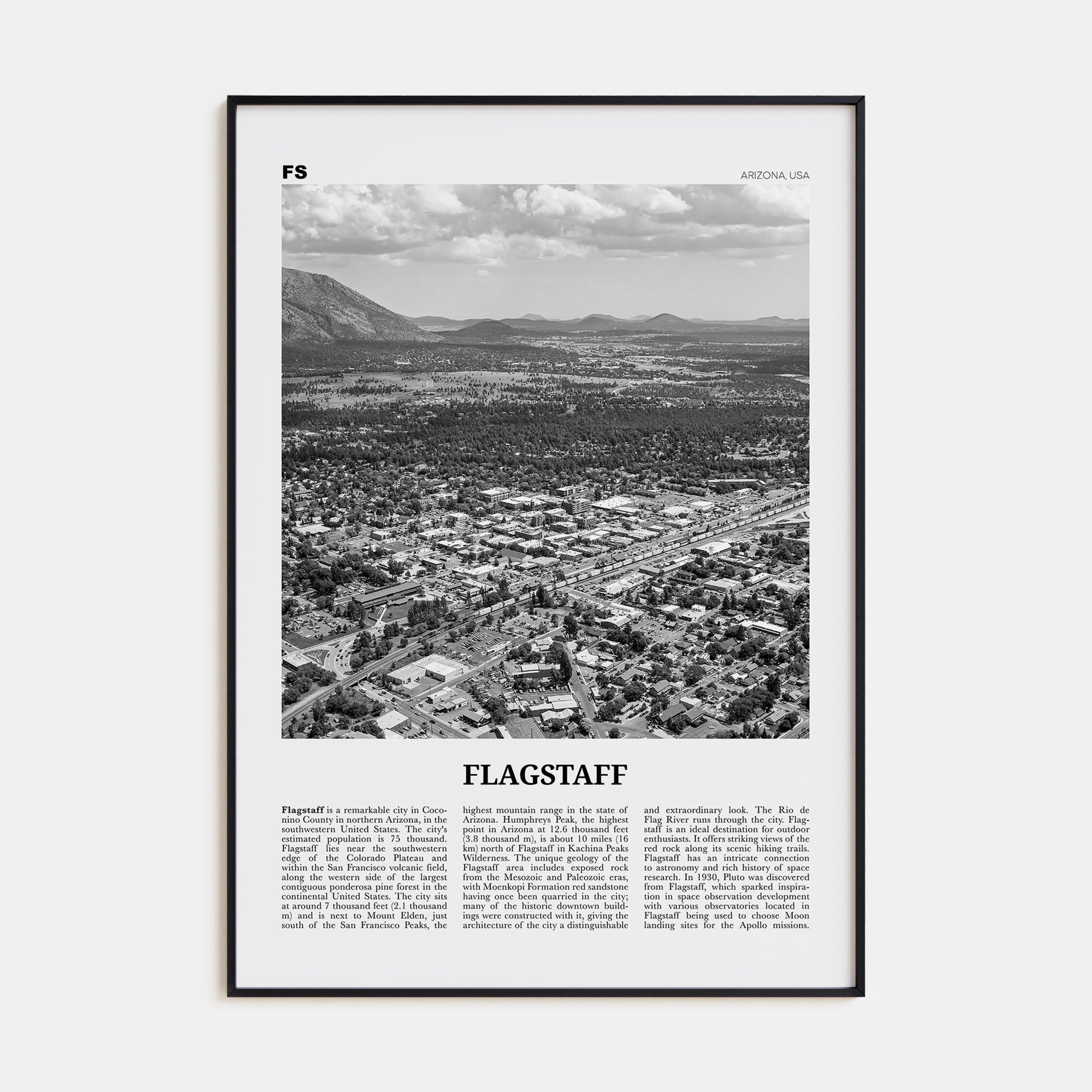 Flagstaff Travel B&W Poster