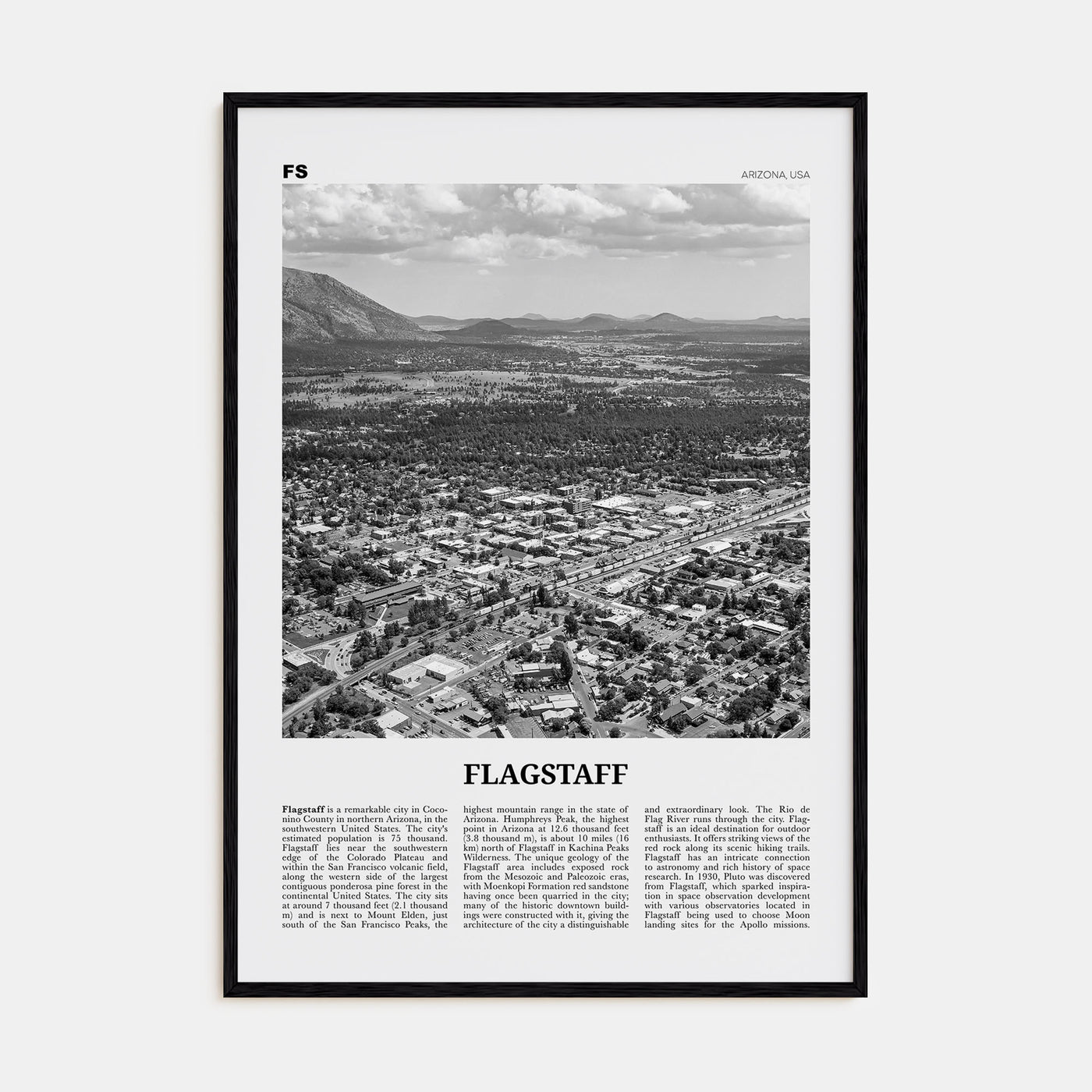 Flagstaff Travel B&W Poster