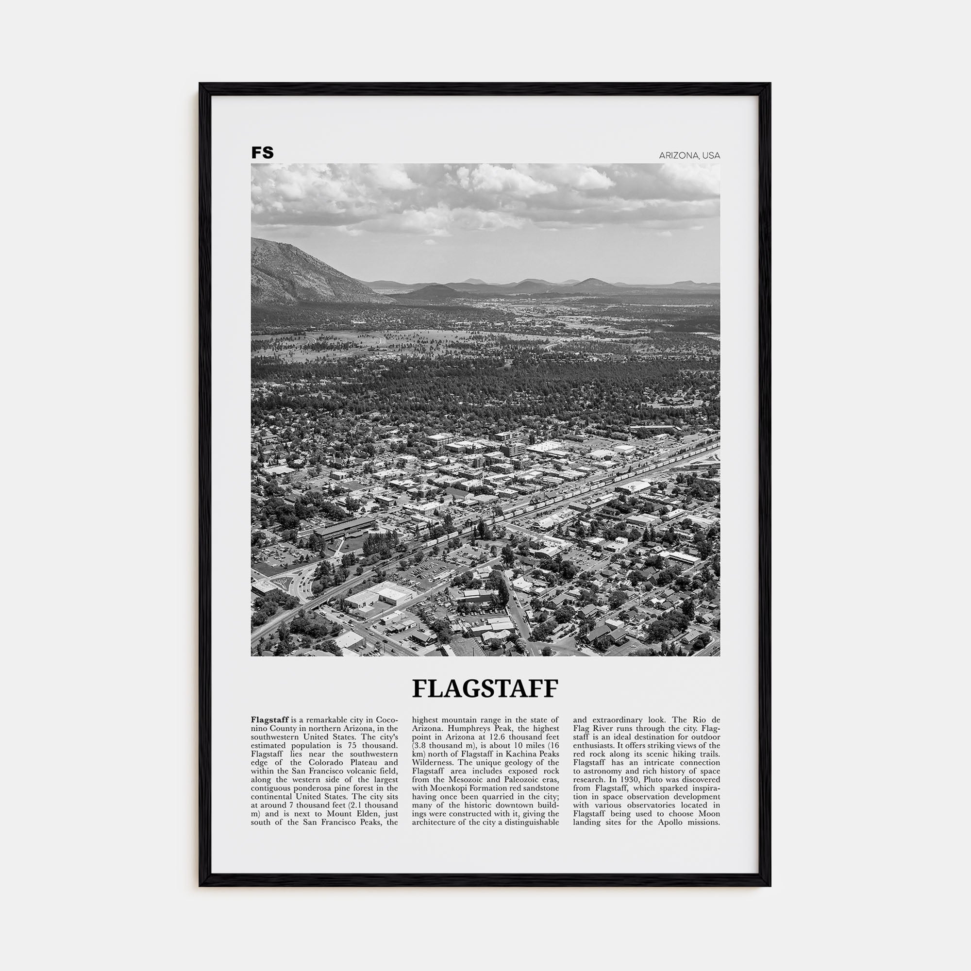 Flagstaff Travel B&W Poster