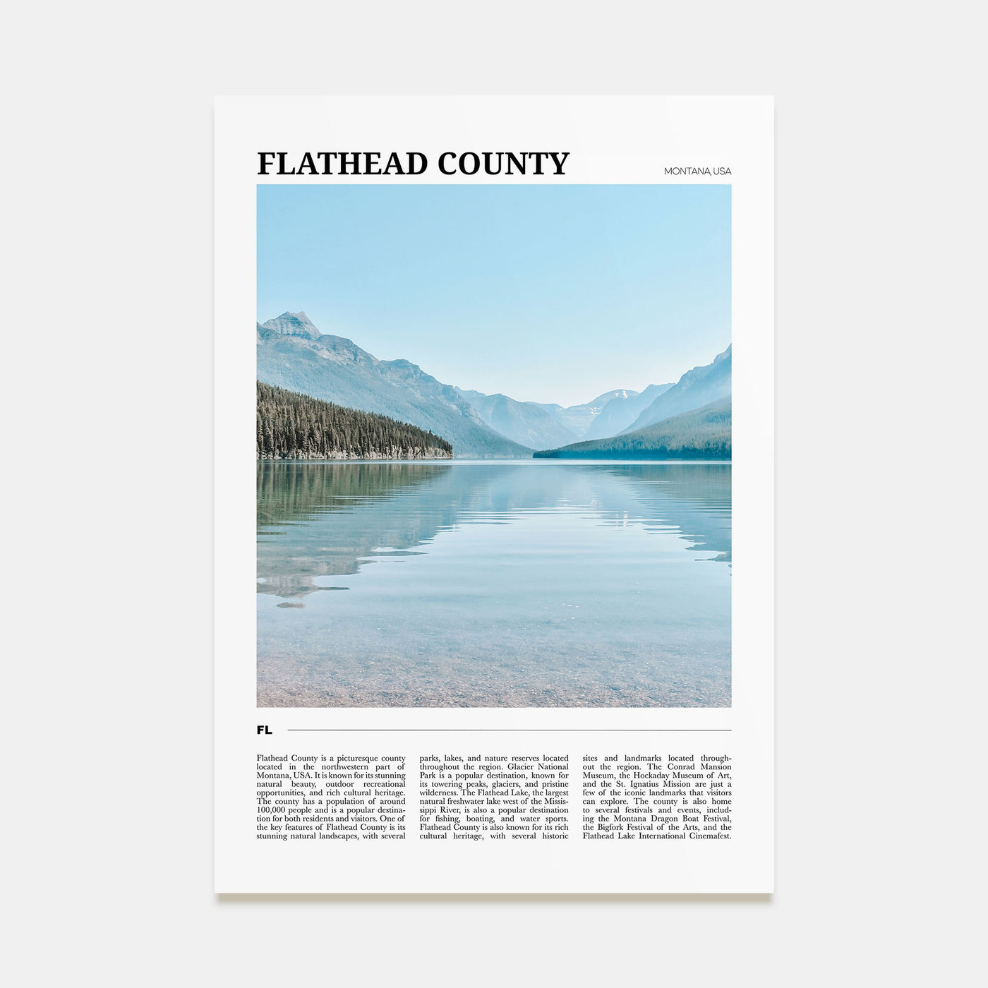 Flathead County Travel Color Poster