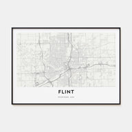Flint Map Landscape Poster